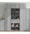 vidaXL Highboard Grey Sonoma 70x42,5x185 cm Engineered Wood