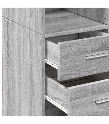 vidaXL Highboard Grey Sonoma 70x42,5x185 cm Engineered Wood