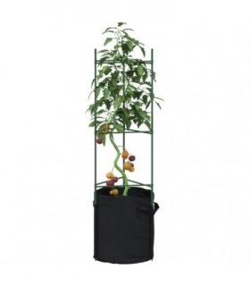 vidaXL Tomato Cages with Plant Bags 4 pcs 116 cm Steel and PP