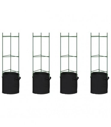 vidaXL Tomato Cages with Plant Bags 4 pcs 116 cm Steel and PP