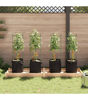 vidaXL Tomato Cages with Plant Bags 4 pcs 116 cm Steel and PP