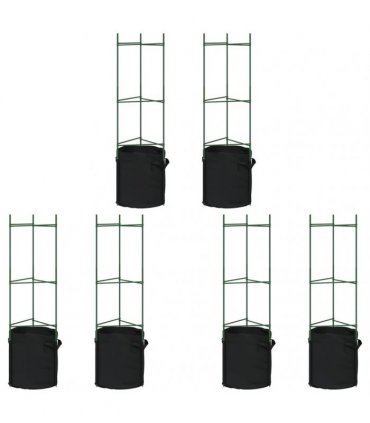 vidaXL Tomato Cages with Plant Bags 6 pcs 116 cm Steel and PP