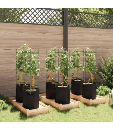 vidaXL Tomato Cages with Plant Bags 6 pcs 116 cm Steel and PP