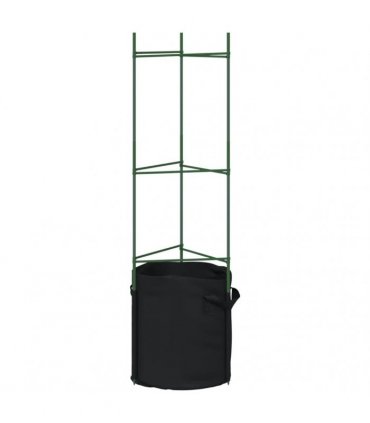vidaXL Tomato Cages with Plant Bags 8 pcs 116 cm Steel and PP