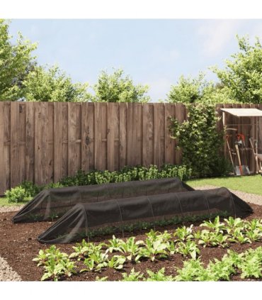 vidaXL Netting Tunnels 2 pcs Black Steel and Polyethylene