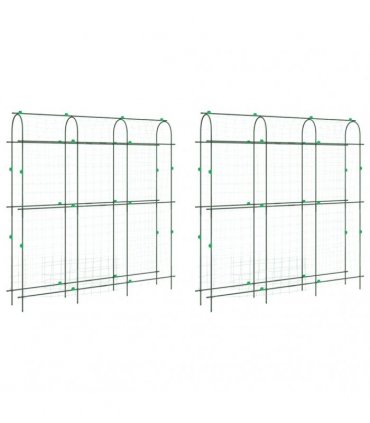 vidaXL Garden Trellises for Climbing Plants 2 pcs U-Shape Steel