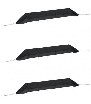 vidaXL Netting Tunnels 3 pcs Black Steel and Polyethylene