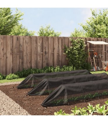 vidaXL Netting Tunnels 3 pcs Black Steel and Polyethylene