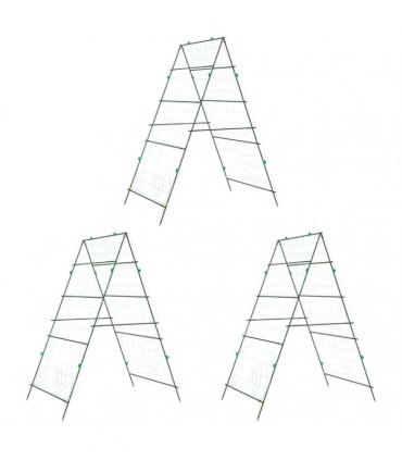 vidaXL Garden Trellises for Climbing Plants 3 pcs A-Frame Steel