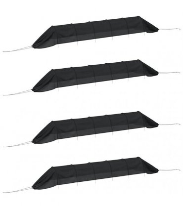 vidaXL Netting Tunnels 4 pcs Black Steel and Polyethylene