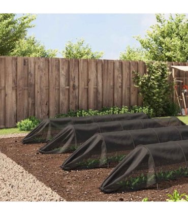 vidaXL Netting Tunnels 4 pcs Black Steel and Polyethylene