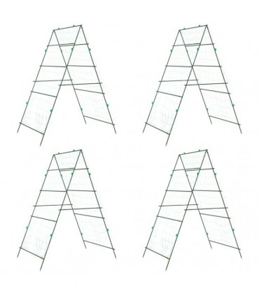 vidaXL Garden Trellises for Climbing Plants 4 pcs A-Frame Steel
