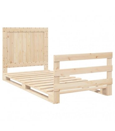vidaXL Bed Frame without Mattress with Headboard 100x200 cm Solid Wood