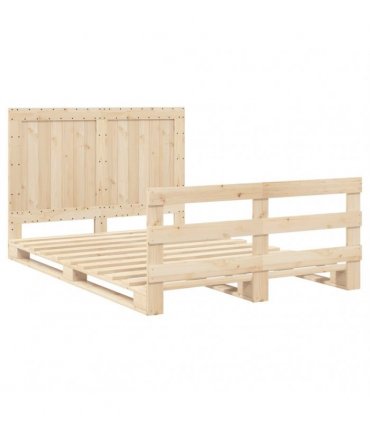 vidaXL Bed Frame without Mattress with Headboard 140x200 cm Solid Wood