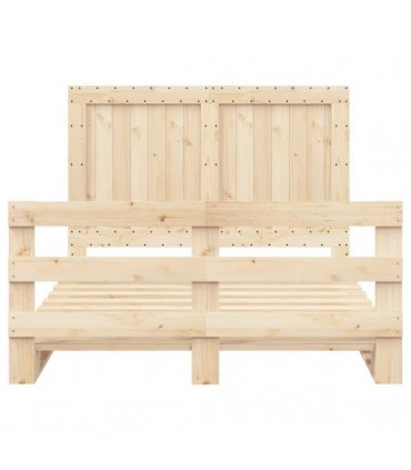 vidaXL Bed Frame without Mattress with Headboard 140x200 cm Solid Wood
