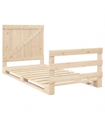 vidaXL Bed Frame without Mattress with Headboard 100x200 cm Solid Wood