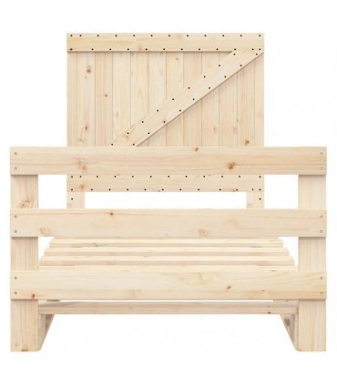 vidaXL Bed Frame without Mattress with Headboard 100x200 cm Solid Wood