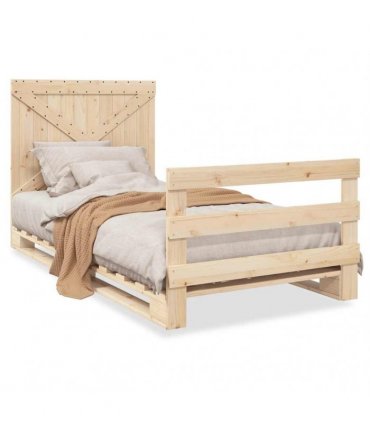 vidaXL Bed Frame without Mattress with Headboard 100x200 cm Solid Wood