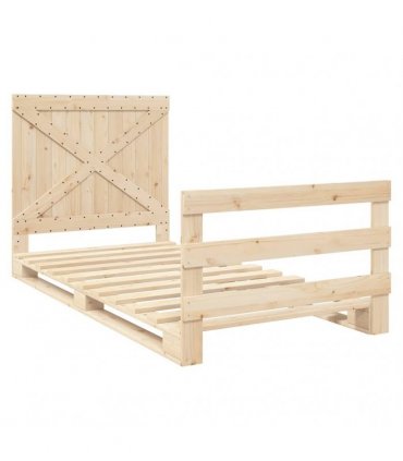 vidaXL Bed Frame without Mattress with Headboard 100x200 cm Solid Wood