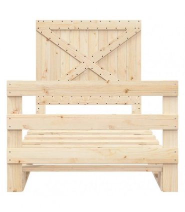 vidaXL Bed Frame without Mattress with Headboard 100x200 cm Solid Wood