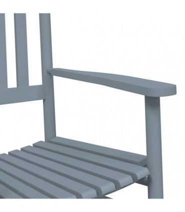 vidaXL Rocking Chairs 2pcs with Foldable Table Grey Solid Wood Poplar