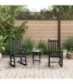 vidaXL Rocking Chairs for Children 2 pcs Black Solid Wood Poplar