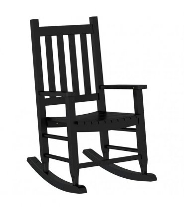 vidaXL Rocking Chairs for Children 2 pcs Black Solid Wood Poplar