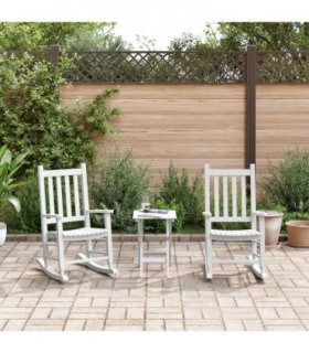 vidaXL Rocking Chairs for Children 2 pcs White Solid Wood Poplar
