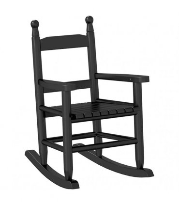 vidaXL Rocking Chairs for Children 2 pcs Black Solid Wood Poplar