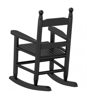 vidaXL Rocking Chairs for Children 2 pcs Black Solid Wood Poplar