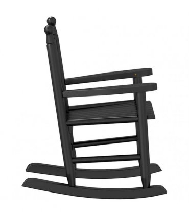 vidaXL Rocking Chairs for Children 2 pcs Black Solid Wood Poplar