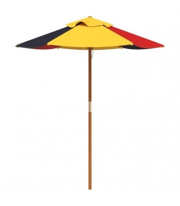 vidaXL Picnic Table for 4 Kids with Umbrella Solid Wood Fir