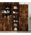 vidaXL Highboard Smoked Oak 50x41x185 cm Engineered Wood
