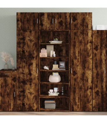 vidaXL Highboard Smoked Oak 70x41x185 cm Engineered Wood