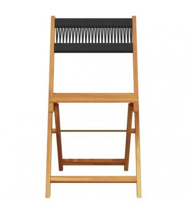 vidaXL 5 Piece Garden Dining Set Black Polypropylene and Solid Wood