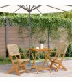 vidaXL 3 Piece Bistro Set Beige Poly Rattan and Solid Wood