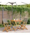 vidaXL 3 Piece Bistro Set Grey Poly Rattan and Solid Wood