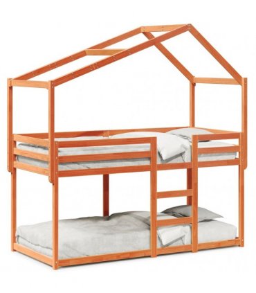 vidaXL Bunk Bed without Mattress Wax Brown 90x200 cm Solid Wood Pine