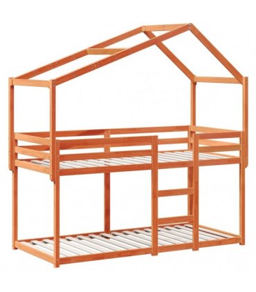 vidaXL Bunk Bed without Mattress Wax Brown 90x200 cm Solid Wood Pine