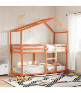 vidaXL Bunk Bed without Mattress Wax Brown 90x190 cm Solid Wood Pine