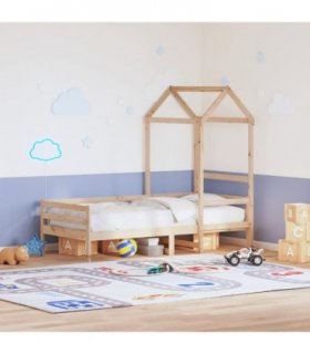 vidaXL Day Bed with Roof without Mattress 80x200 cm Solid Wood