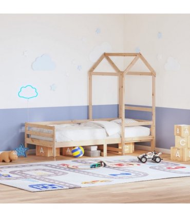 vidaXL Day Bed with Roof without Mattress 80x200 cm Solid Wood