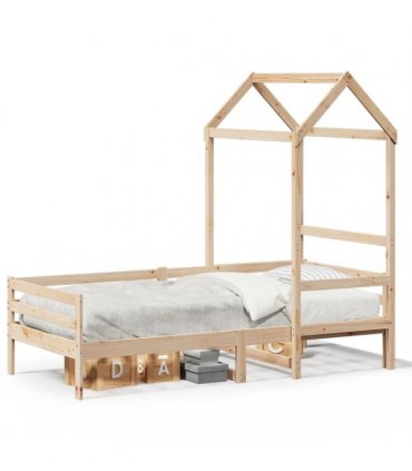 vidaXL Day Bed with Roof without Mattress 80x200 cm Solid Wood