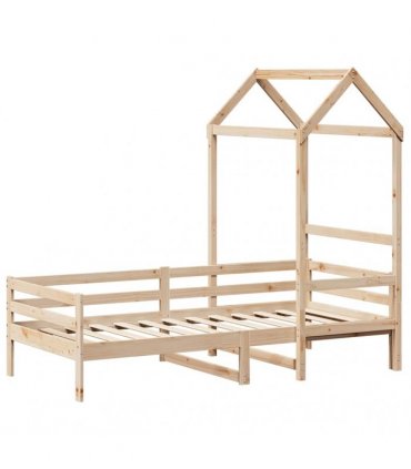 vidaXL Day Bed with Roof without Mattress 80x200 cm Solid Wood