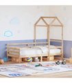 vidaXL Day Bed with Roof without Mattress 80x200 cm Solid Wood