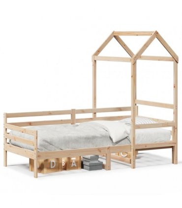 vidaXL Day Bed with Roof without Mattress 80x200 cm Solid Wood