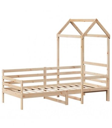 vidaXL Day Bed with Roof without Mattress 80x200 cm Solid Wood