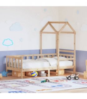 vidaXL Day Bed with Roof without Mattress 80x200 cm Solid Wood