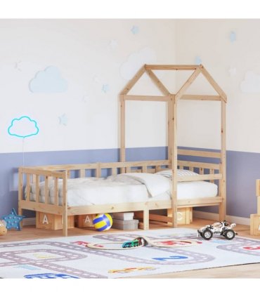 vidaXL Day Bed with Roof without Mattress 80x200 cm Solid Wood