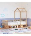 vidaXL Day Bed with Roof without Mattress 80x200 cm Solid Wood